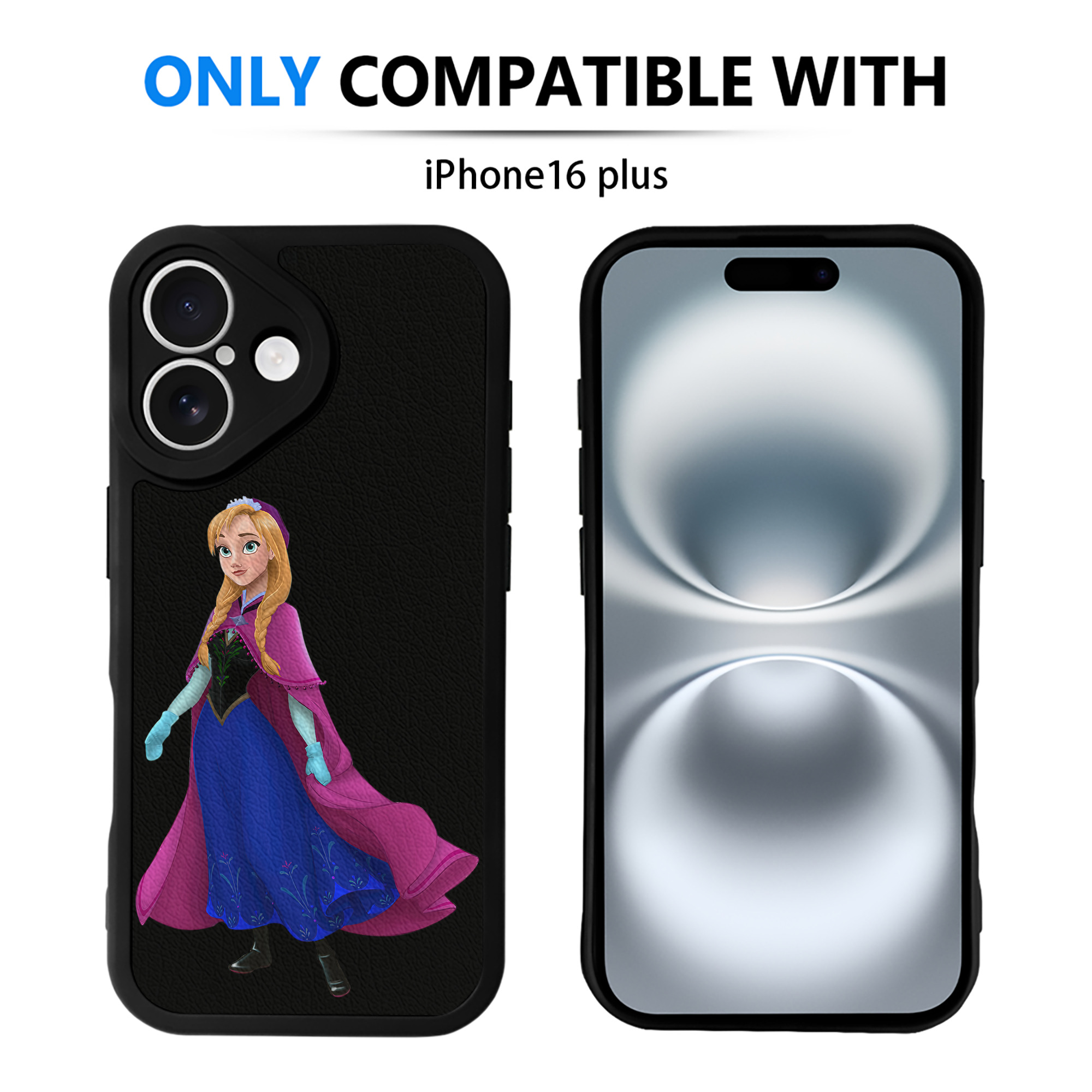 （画像用） アナと雪の女王 アンナ エルサ Frozen Anna Elsa 【iPhone 16シリーズ対応】シリコンスマホケース（レザー調） 材質：シリコン